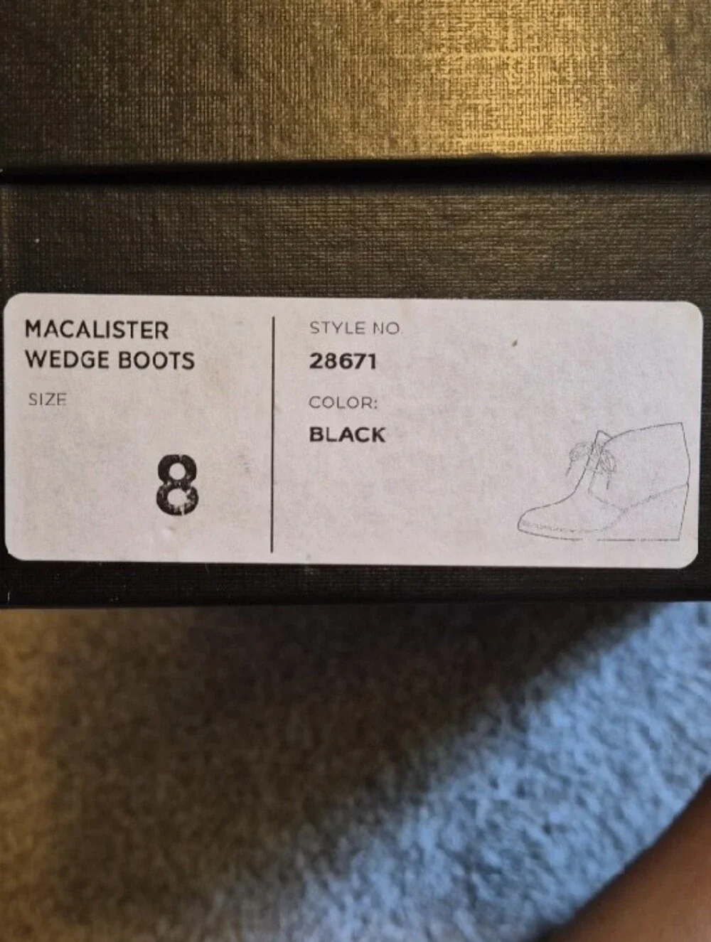 EuC J. Crew Black Suede Lace-Up Wedge Ankle Boots SZ 8